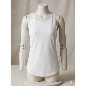 Lululemon Sculpt Tank Top White Mesh Back Running Training Workout Vest Size 6